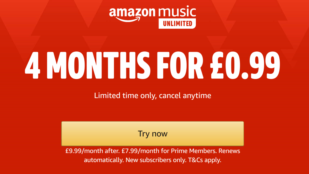 Get 4 Months Of Amazon Music Unlimited For £/€/$0.99 - High Resolution ...